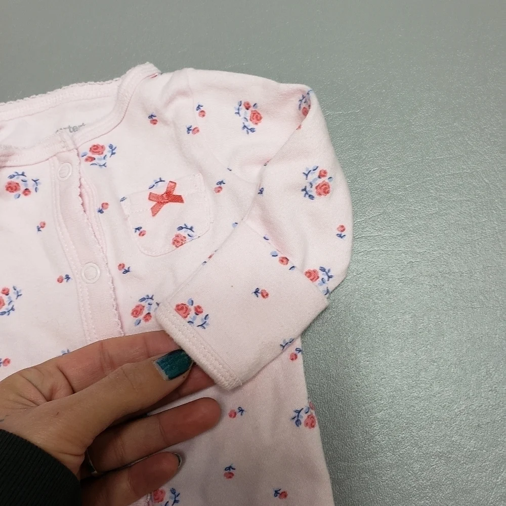 Carters baby girl winter pajamas size NB